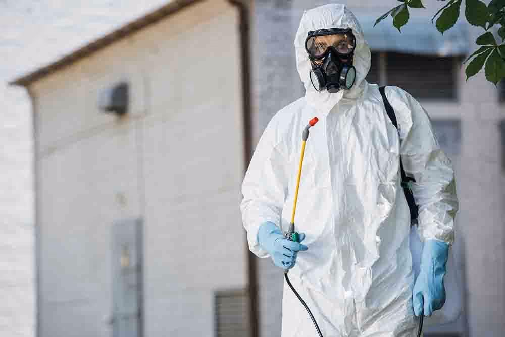 Commercial pest control Langley technician at work