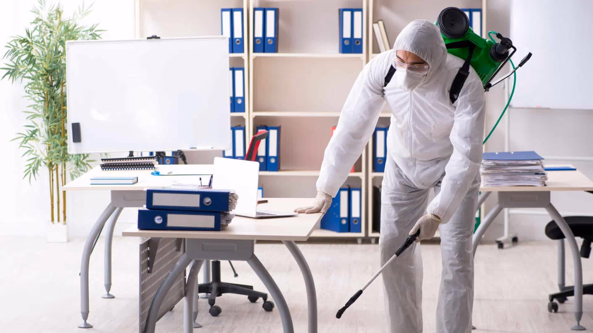 Pesticon technician treating a Surrey commercial premises