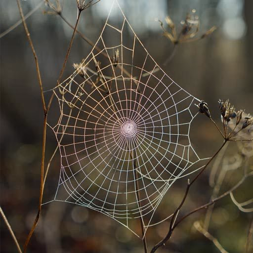 Signs of spider activity — webs and egg sacs